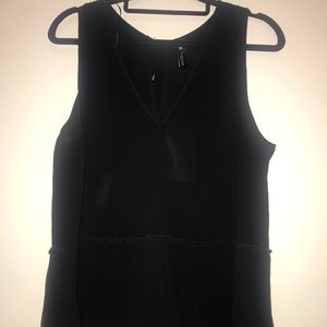 Zara Black Sleeveless Flowy Blouse Size L NWT